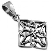 Diamond Shape Small Celtic Silver Pendant, pn572